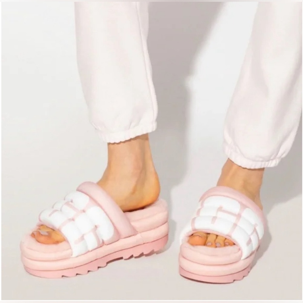 UGG Pink and White Women's Slippers